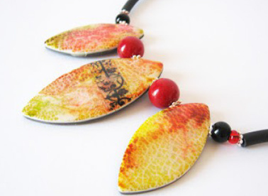 Boucles d'oreilles en pâte polymère encres Piñata et feuille de transfert : Etape 13