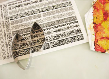 Boucles d'oreilles en pâte polymère encres Piñata et feuille de transfert : Etape 5