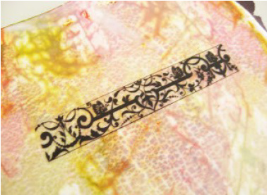 Boucles d'oreilles en pâte polymère encres Piñata et feuille de transfert : Etape 8