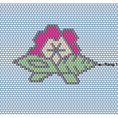 Collier Fleurs en Brick Stitch tissage de Miyuki : Etape 2