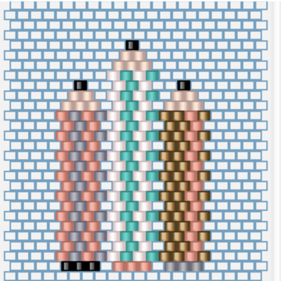 Schéma Réaliser une broche crayons en tissages de perles Miyuki