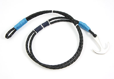 bracelet homme cordon tresse cuir ancre marine : Etape 3