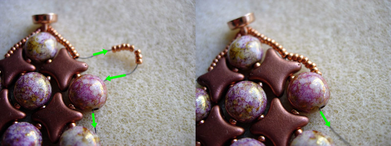 Bracelet automnal avec perles en verre Star beads et Candy beads : Etape 10