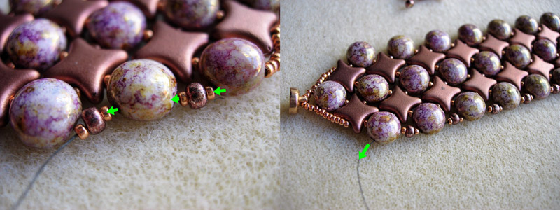 Bracelet automnal avec perles en verre Star beads et Candy beads : Etape 11