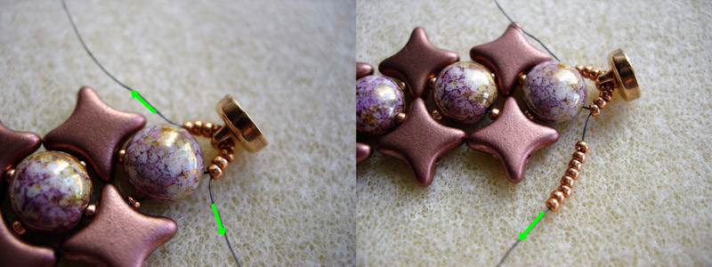 Bracelet automnal avec perles en verre Star beads et Candy beads : Etape 5