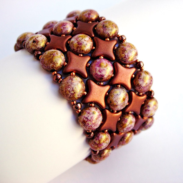 Bracelet automnal avec perles en verre Star beads et Candy beads