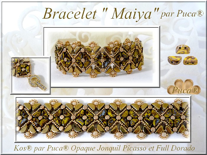 Bracelet manchette Maiya en perles en verre Kos® et Minos® par Puca® : Etape 20