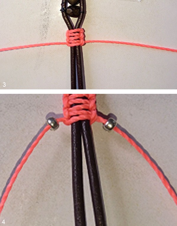 Bracelet wrap 4 tours avec des perles Rocaille Miyuki et nœuds macramé : Etape 3