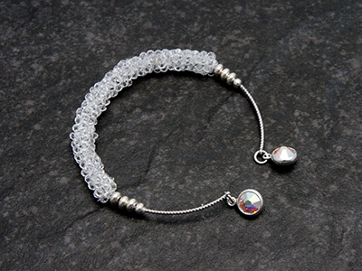 Bracelet jonc toupies PureCrystal tissage peyote tubulaire : Etape 8