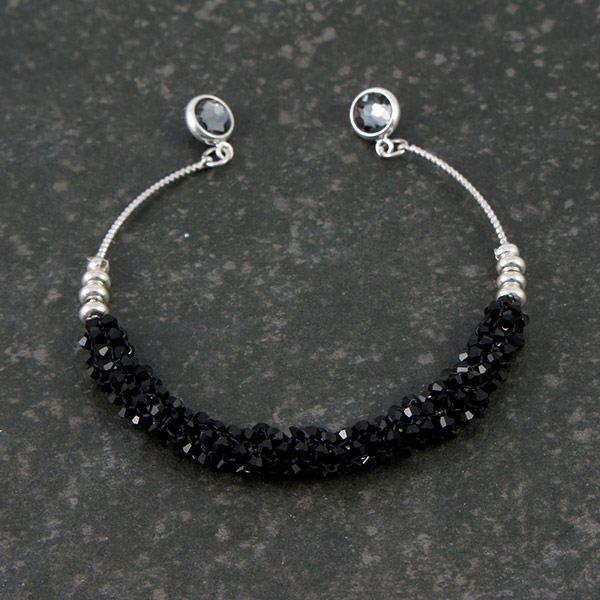 Bracelet jonc toupies PureCrystal tissage peyote tubulaire