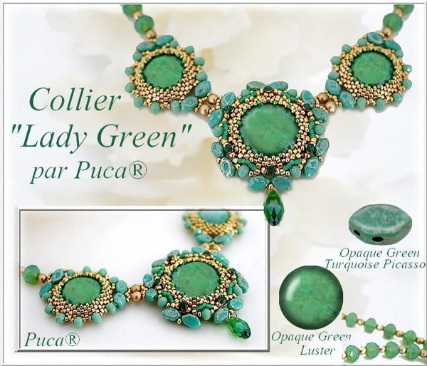 Collier Lady Green avec des perles de verre Paros et PureCrystal par Puca®