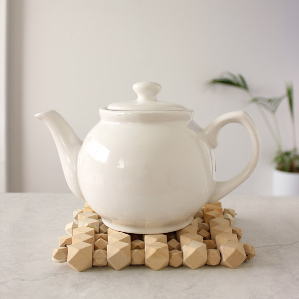 Dessous de plat perles en bois hexagonales style scandinave