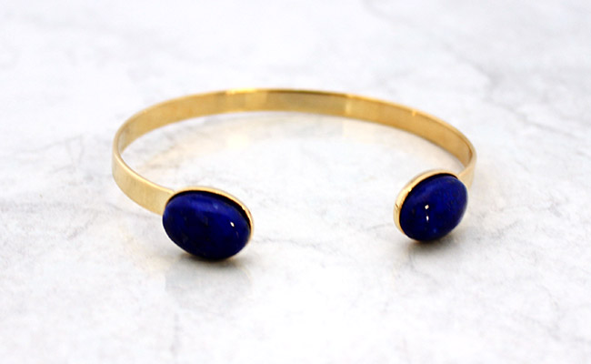 Stacking bracelet gold filled (or laminé) et Jonc Lapis Lazuli : Etape 1