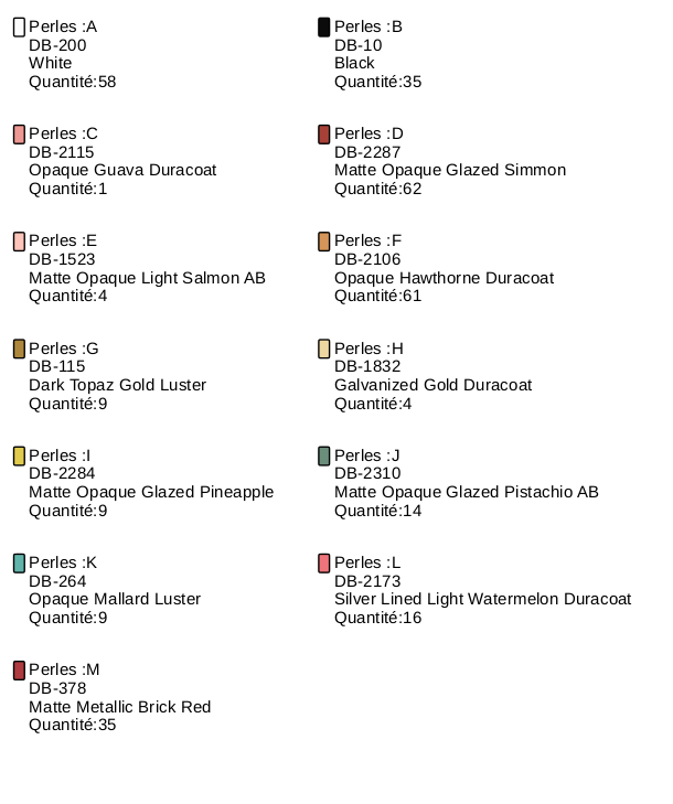 Grille de tissage motif faon automne en perles Miyuki Delicas par Coeur Citron : Etape 1