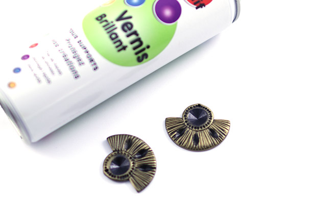 Boucles d'oreilles polymère et Crystaux PureCrystal scarlet Patina : Etape 8