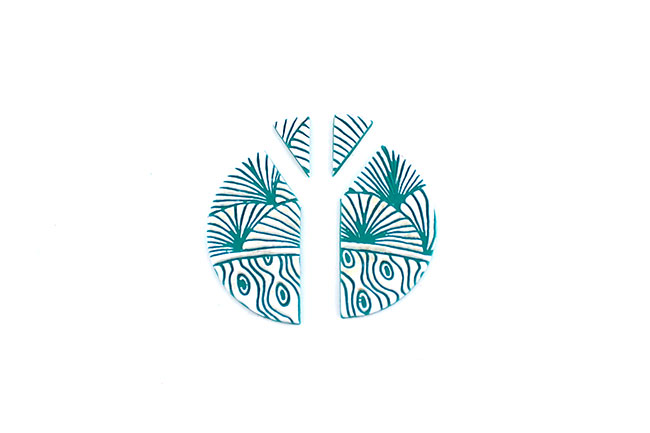 Boucles d'oreilles tropicales texturées : Etape 5