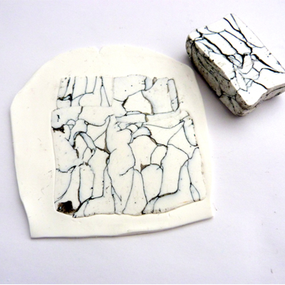 Collier imitation marbre en pâte polymère : Etape 1