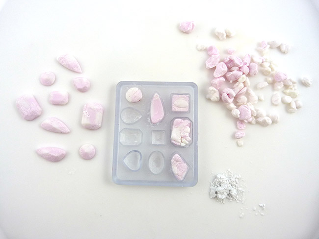 Parure de bijoux polymère imitation Quartz rose : Etape 4