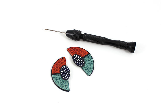 Boucles d'oreilles Cernit Métallic effet Mica shift : Etape 13