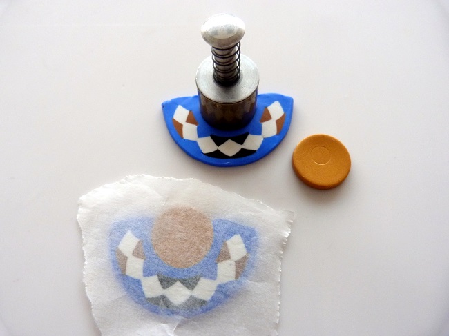 Parure ethnique en pâte polymère et Miyuki Delicas : Etape 2