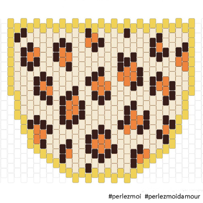 Sautoir Animal motif Léopard en tissage de perles Miyuki : Etape 1