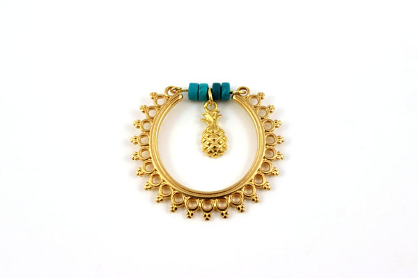 Sautoir intercalaire ethnique et chips turquoise : Etape 3