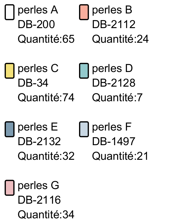 Palette de couleurs grille de tissage brick stitch oeuf de Paques en perles Miyuki Delicas par Lili Azal&eacute;e