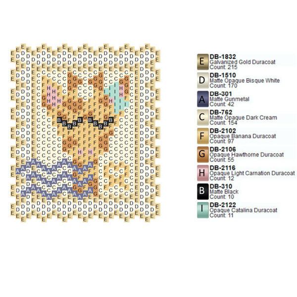 Comment r&eacute;aliser un timbre en tissage brick stitch