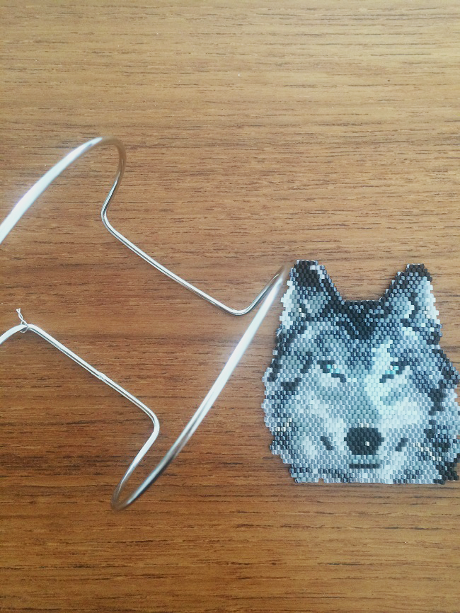 DIY tissage brickstitch perles miyuki motif loup : Etape 2