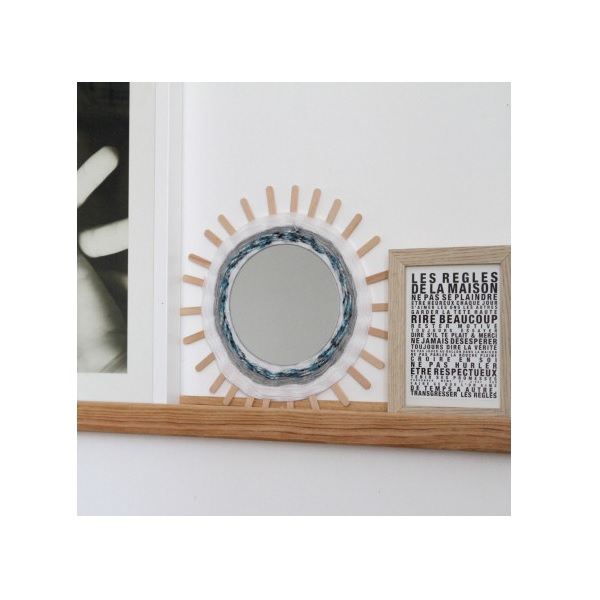 DIY déco - miroir rond tissé avec de la laine