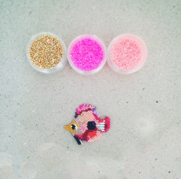 Tissage brick stitch poisson tropical