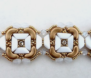 Bracelet avec perles Tinos®, Arcos®, Pinch, toupies PureCrystal® et Strass Mesh : Etape 21