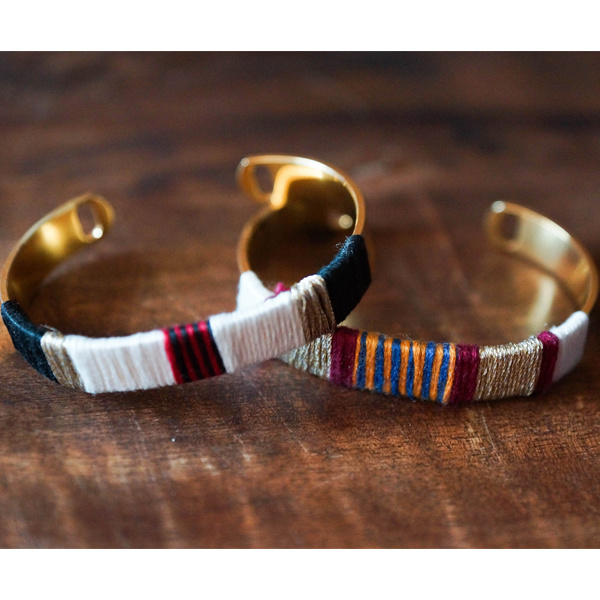 Bracelet manchette fil enrobé