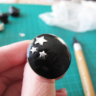 Bague Constellation Pâte Ceralun et Cabochons PureCrystal : Etape 4