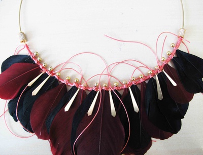 Collier Plastron Rétro PureCrystal et plumes : Etape 5