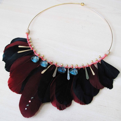 Collier Plastron Rétro PureCrystal et plumes : Etape 8