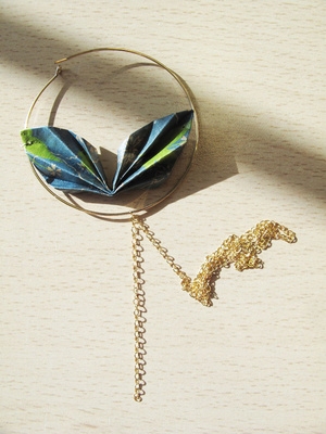 Boucles d'oreilles Origami motif Jungle : Etape 12