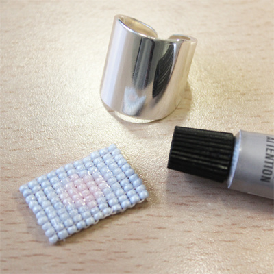 Bagues tissage de perles rectangle Miyuki : Etape 8