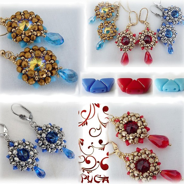 Boucles d'oreilles Jenny Khéops® et Rocailles par Puca