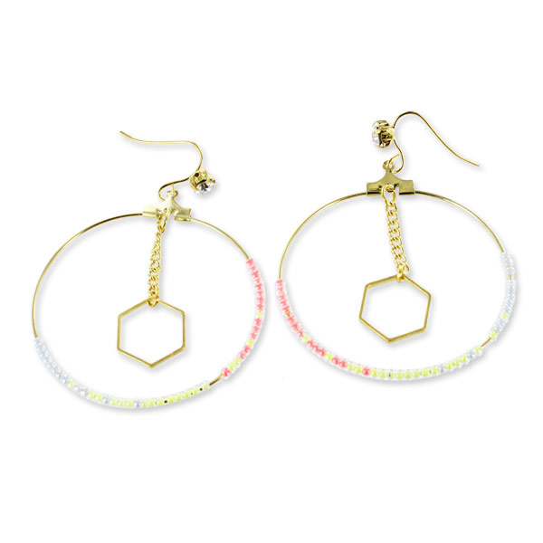 Boucles d'oreilles créoles avec perles Miyuki : Etape 2