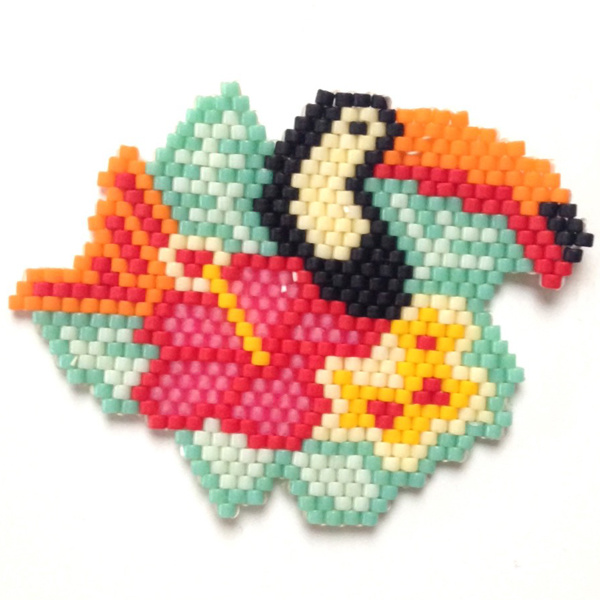 Toucan Fleur Brick Stitch tissage de perles Miyuki