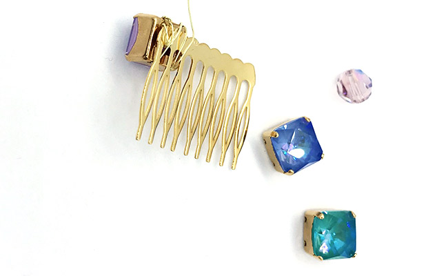 DIY Peigne barrette avec cristaux PureCrystal sertis : Etape 2