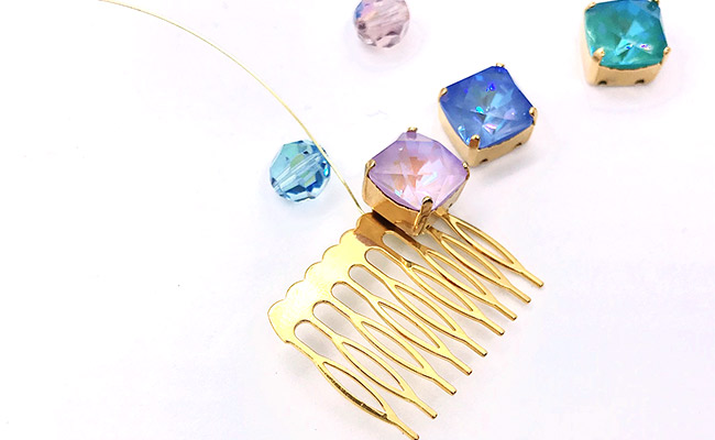 DIY Peigne barrette avec cristaux PureCrystal sertis : Etape 3