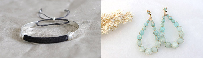 exemple bracelet et boucles oreilles wire wrapping