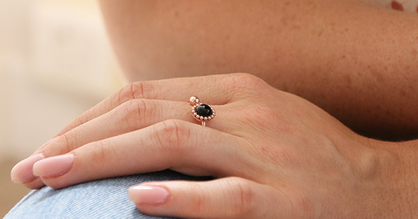 Bague onyx sertie de billes PureCrystal