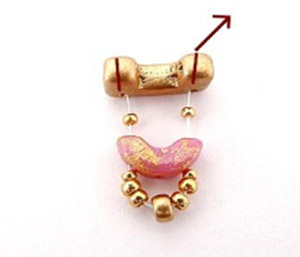 Boucles d'oreilles Rose pendantes en perles de verres tchèque Puca® : Etape 1