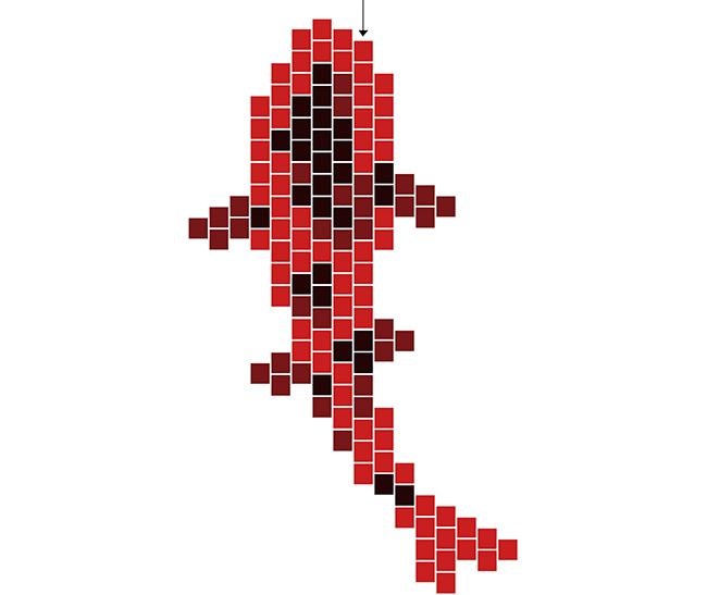 Boucles d'oreilles Carpes Koi en perles Miyuki : Etape 7