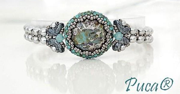 Bracelet Vénus en perles en verre Arcos et cabochon par Puca