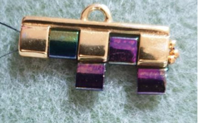 Bracelet manchette multirang en perles Tila beads, perles rondes en verre tchèque et rocailles 15 : Etape 5