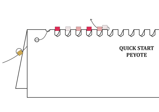 Bracelet Miyuki tissage de perles Peyote Pair : Etape 4